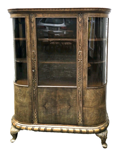 Jugendstil vitrine dreiseitig - ,