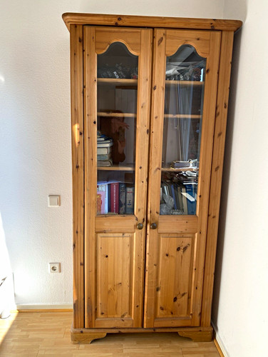 Vitrinenschrank kiefer massiv - kiefer,