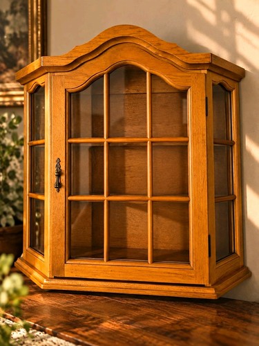 Vintage wandvitrine eiche - wandvitrine,